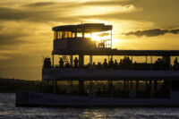 After the River Safari board the African Queen at your reserved table in the Captain’s Cabin